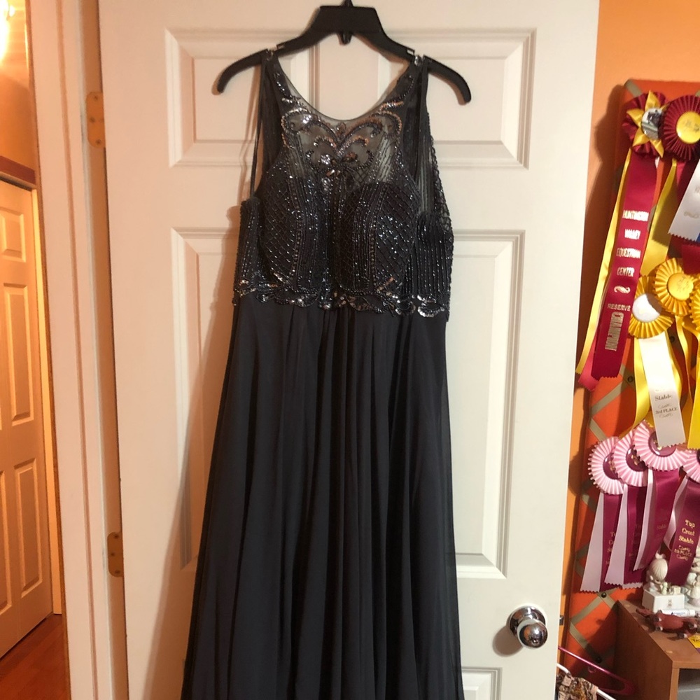 Charcoal grey prom dress
